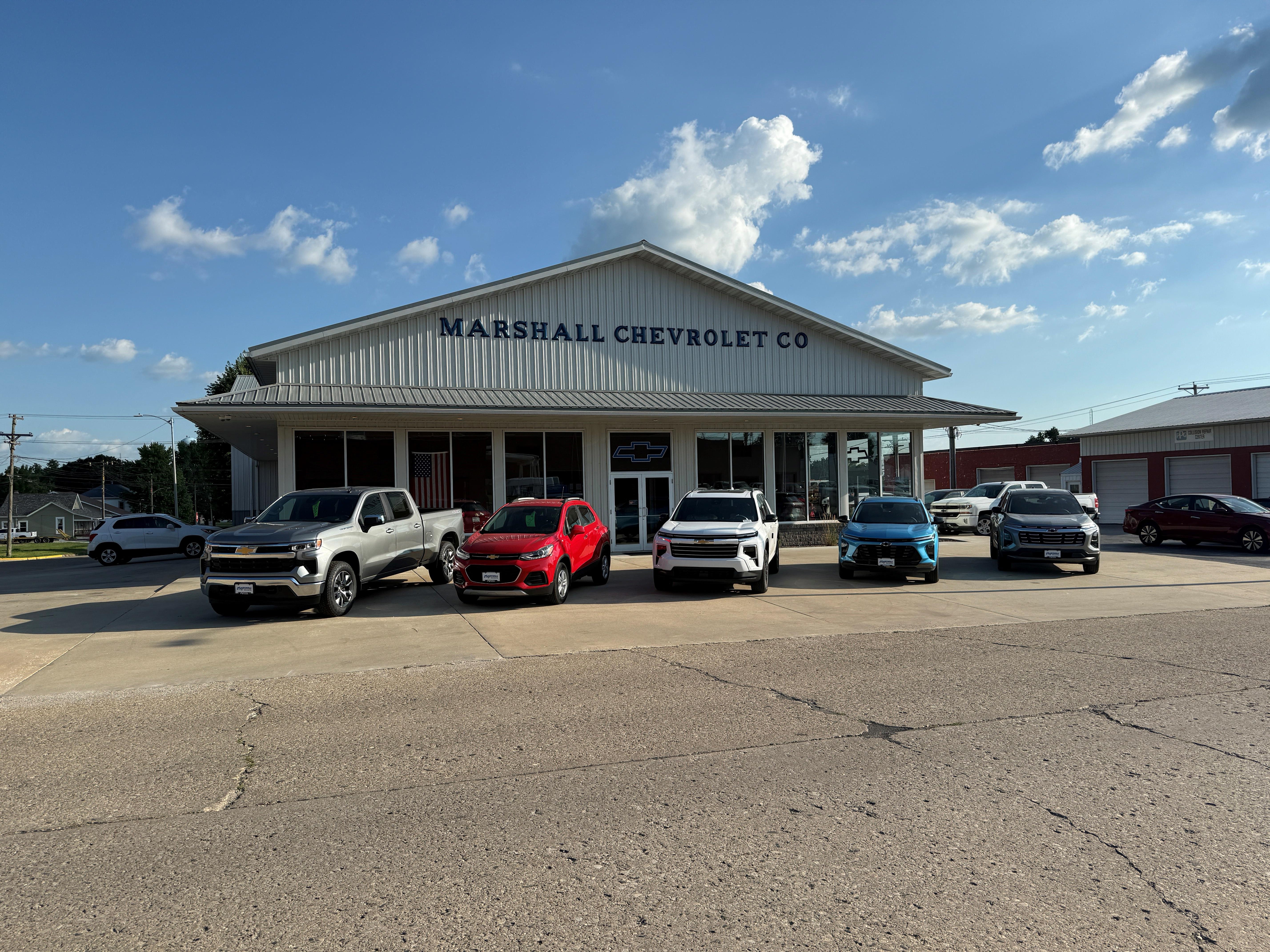 The front view of the Marshall Chevrolet building in WINCHESTER IL